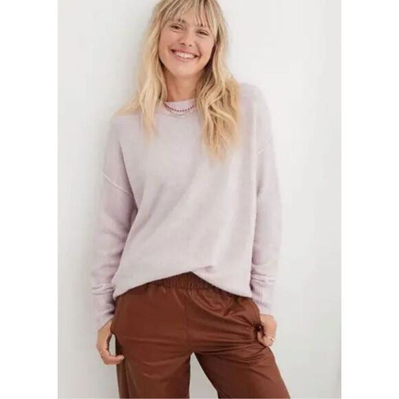 Aerie Unreal Womens Pink Soft Oversized Pullover Sweater sz XL Cozy Laggen Comfy - Picture 1 of 7